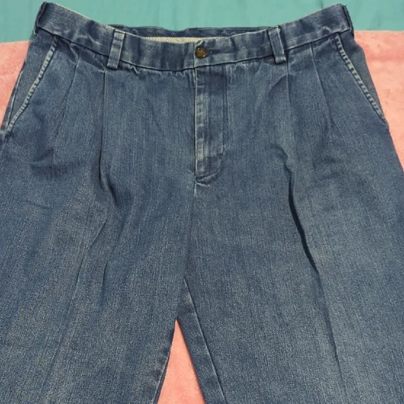 Roundtree & Yorke Light Blue Cotton Trousers - Picture 2 of 4